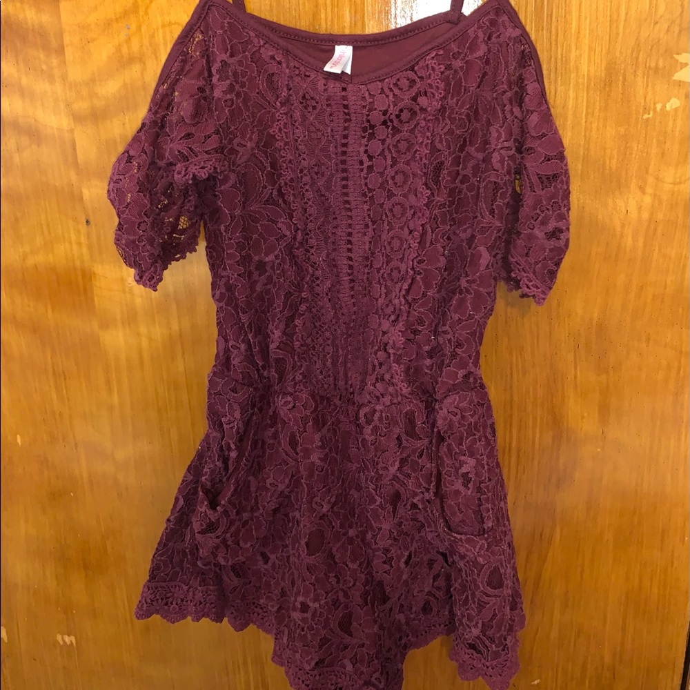 red lace romper